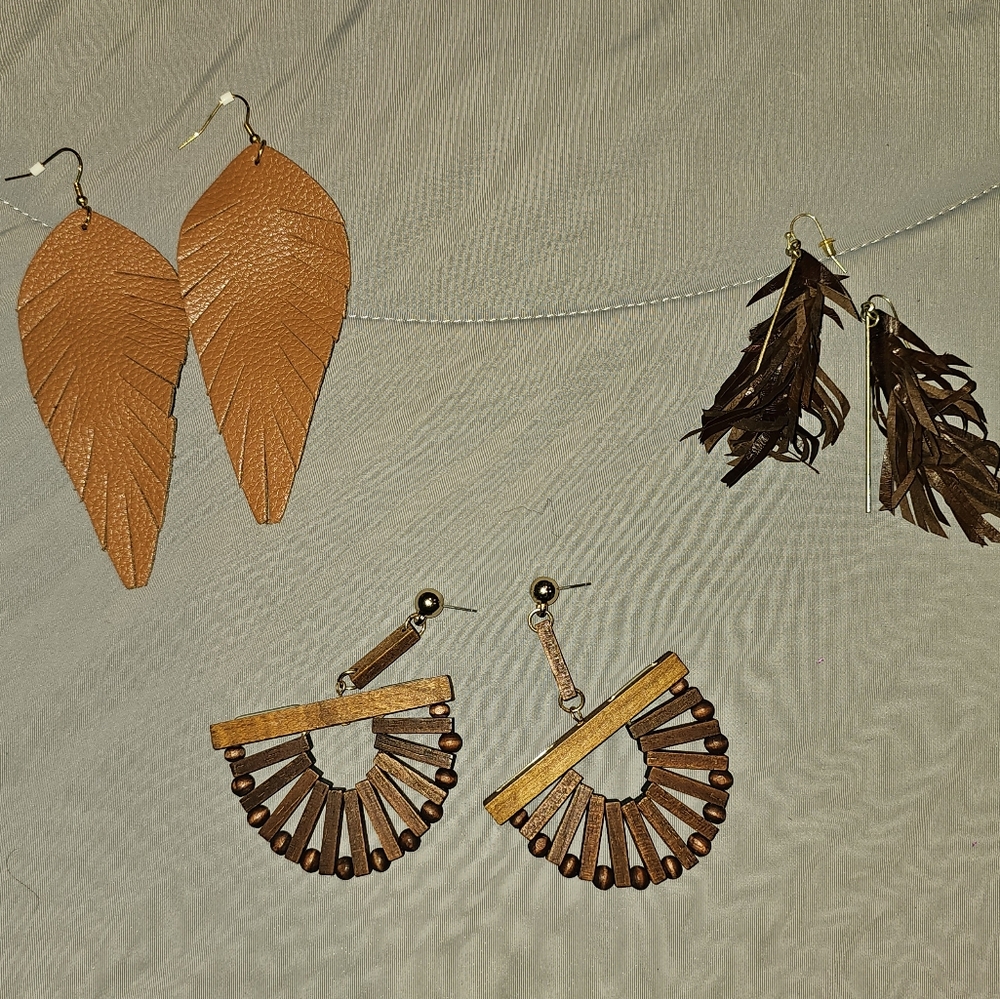 Brown Earrings - Bundle of 3
